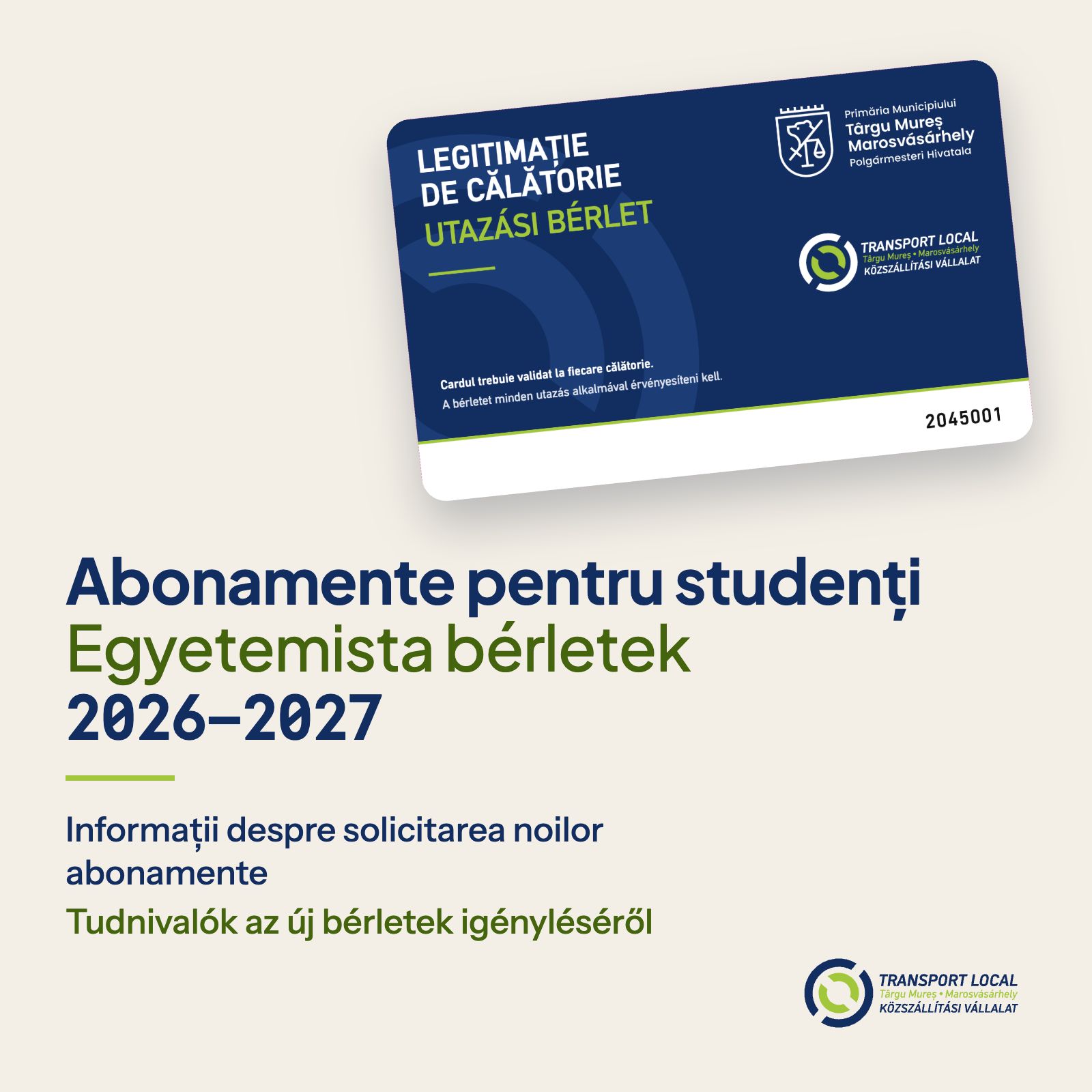 Studenți, din 1 octombrie pot fi solicitate noile abonamente de călătorie!